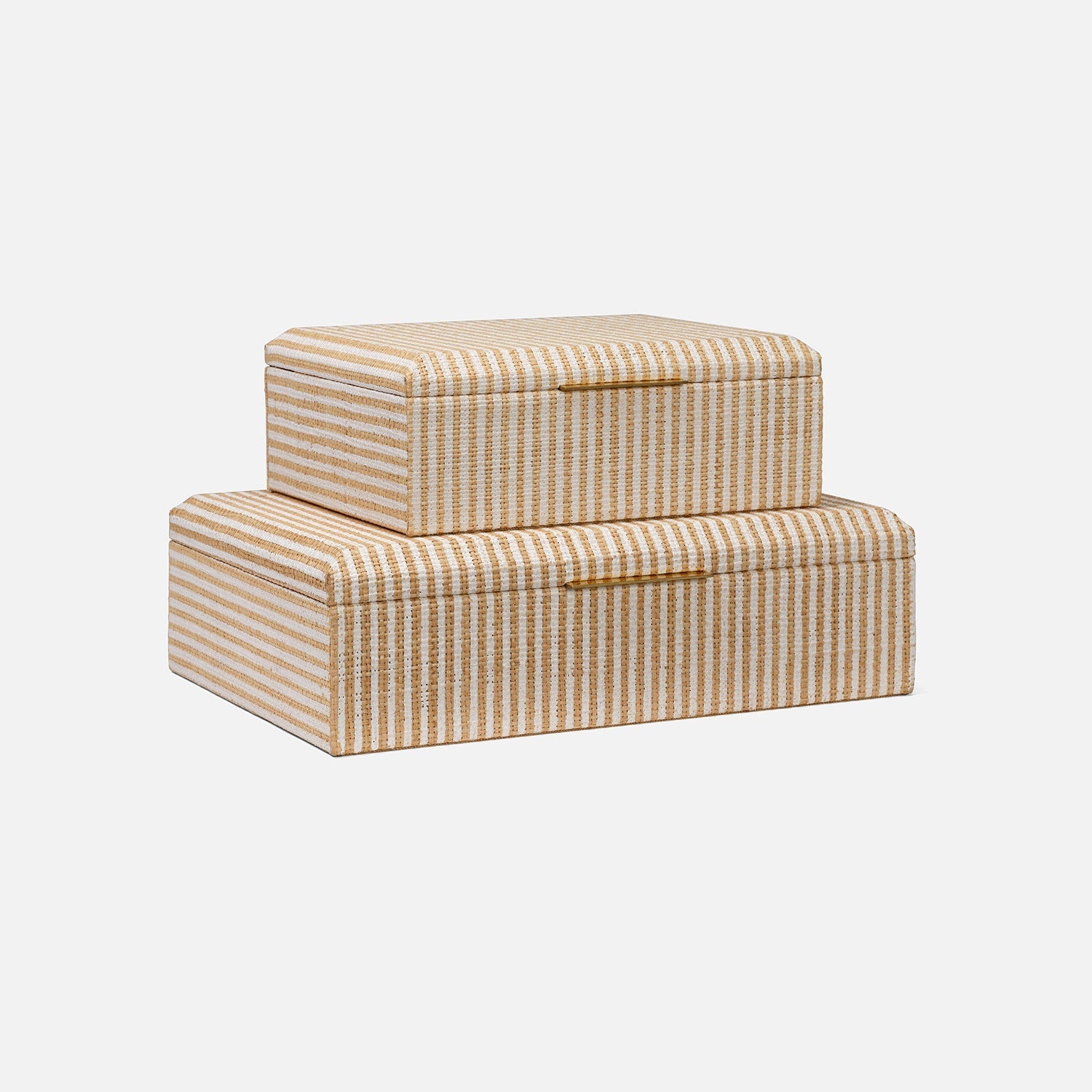 Winslow Striped Raffia Box - Set of 2
