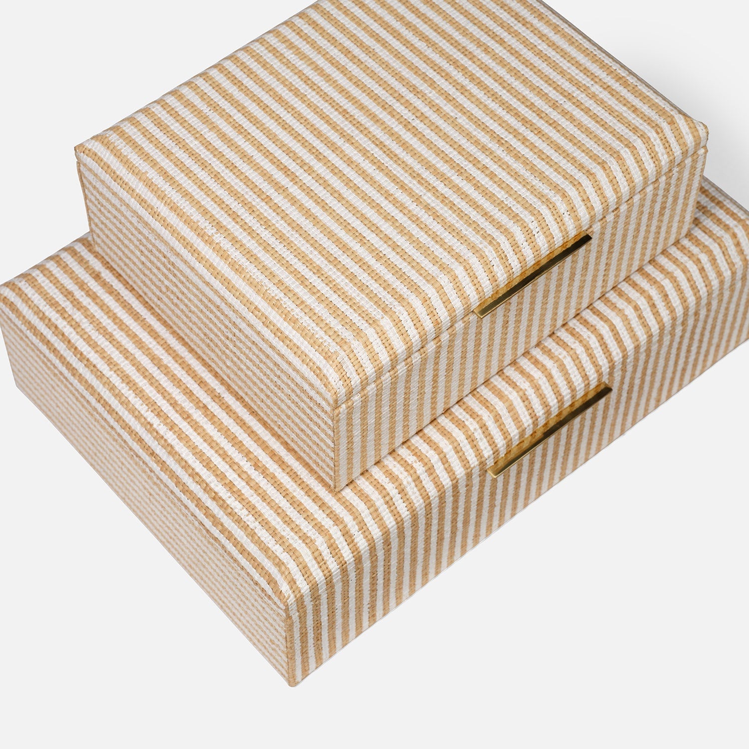 Winslow Striped Raffia Box - Set of 2