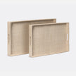 Winslow Striped Raffia Tray - Set of 2