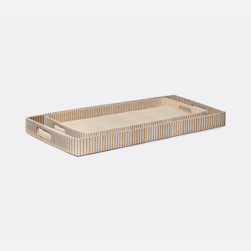 Winslow Striped Raffia Tray - Set of 2