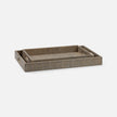 Winslow Striped Raffia Tray - Set of 2