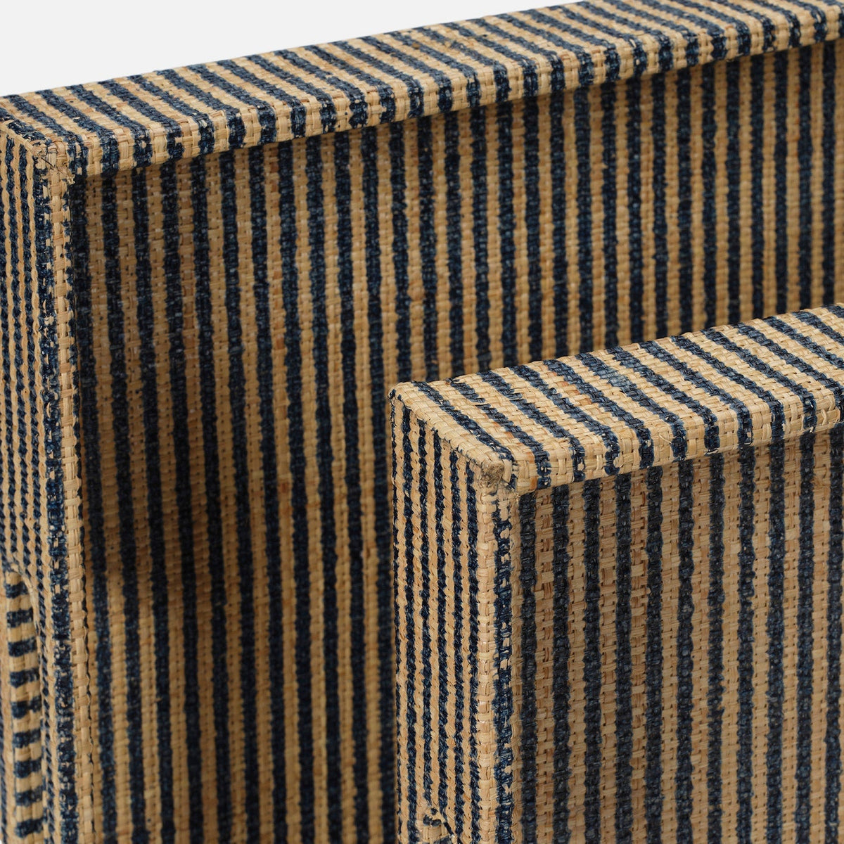 Winslow Striped Raffia Tray - Set of 2