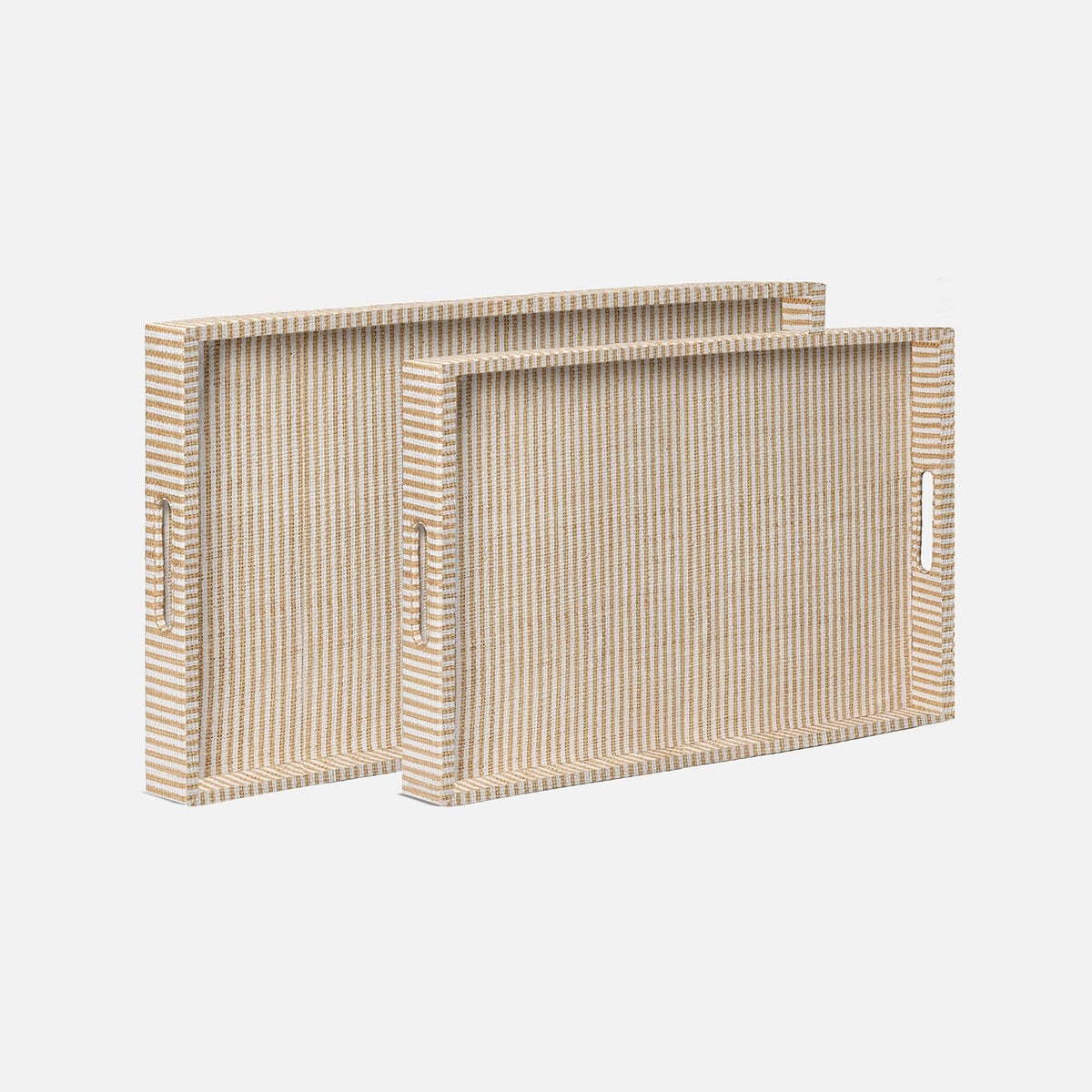 Winslow Striped Raffia Tray - Set of 2