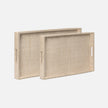 Winslow Striped Raffia Tray - Set of 2