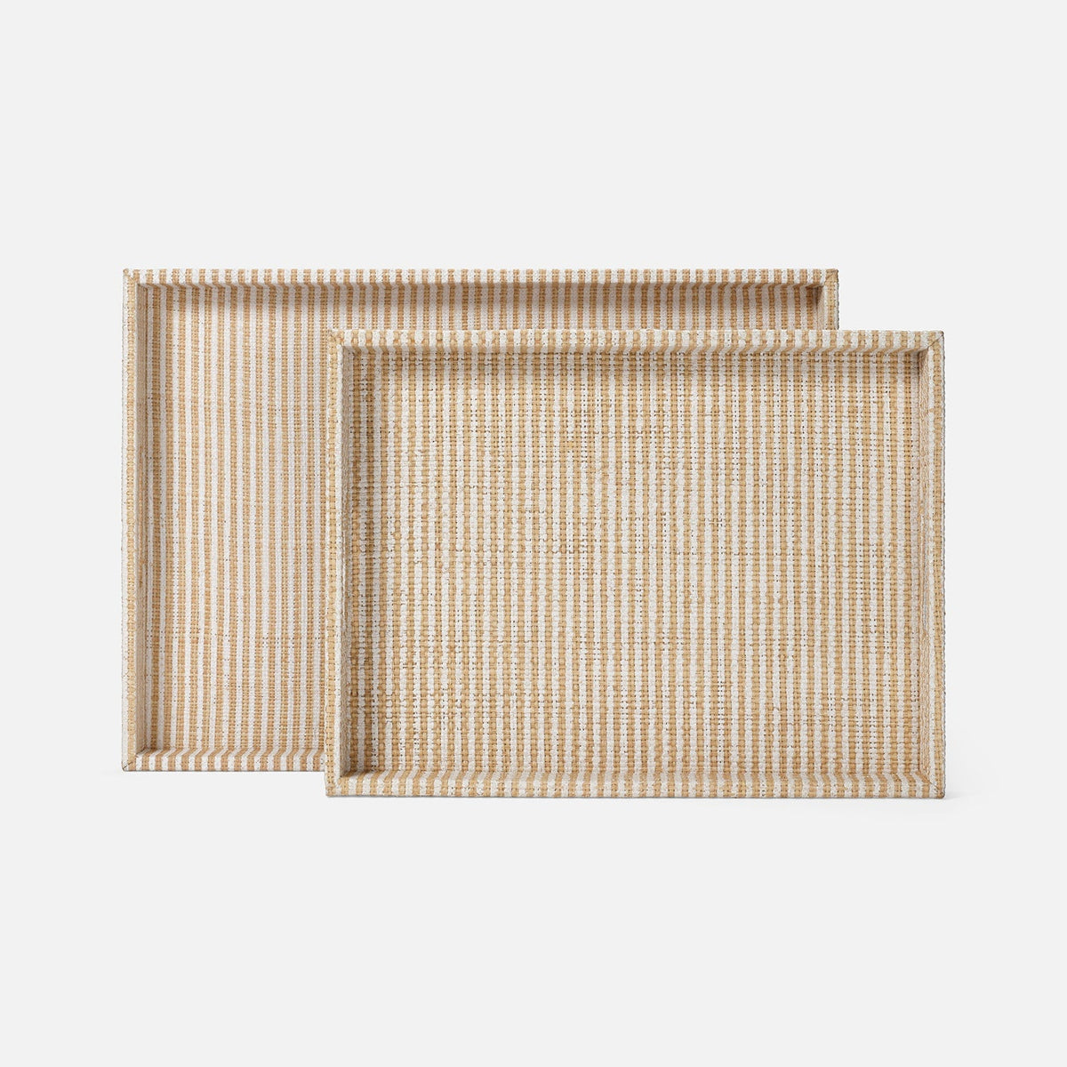 Winslow Striped Raffia Tray - Set of 2