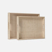 Winslow Striped Raffia Tray - Set of 2