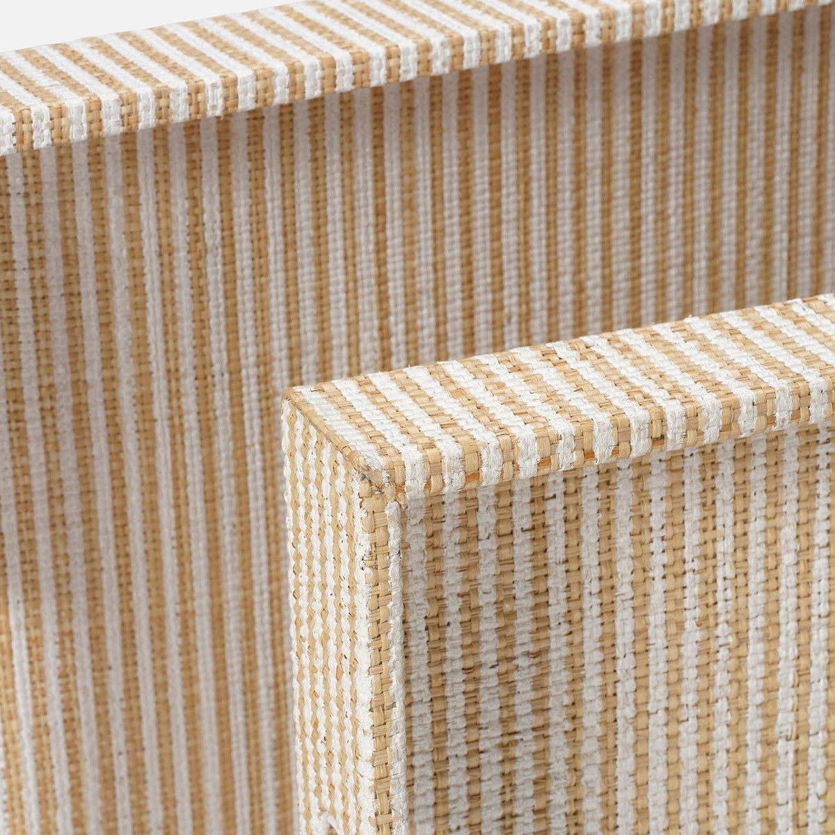 Winslow Striped Raffia Tray - Set of 2