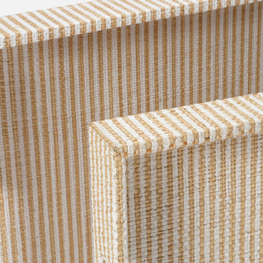 Winslow Striped Raffia Tray - Set of 2