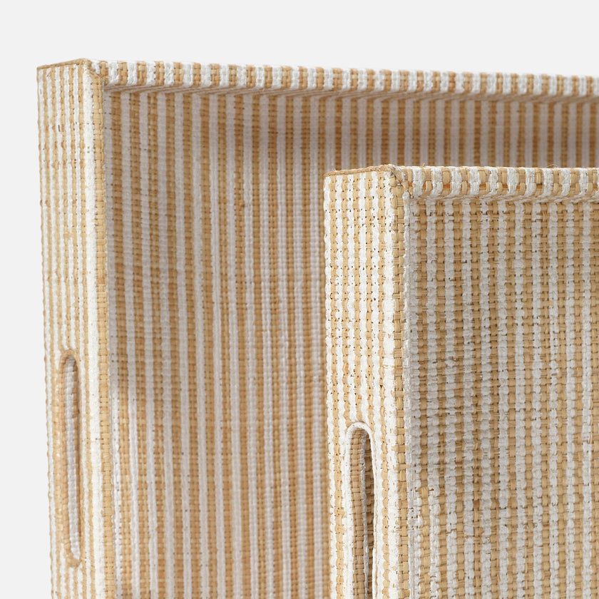 Winslow Striped Raffia Tray - Set of 2