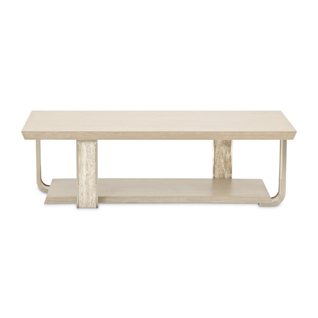 Michael Amini Lotus Bay Rectangular Cocktail Table - Sand