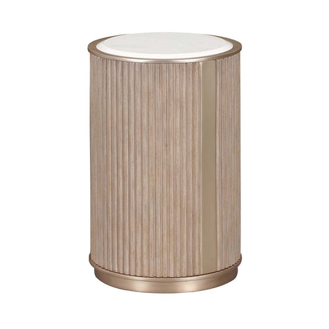 Michael Amini West Kensington Chairside Table - Sea Salt Caramel