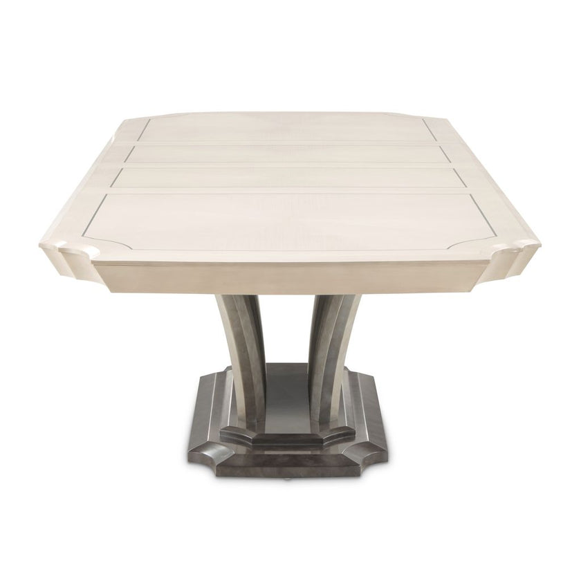 Michael Amini Fantosini Pedestal Dining Table - Silver Mist