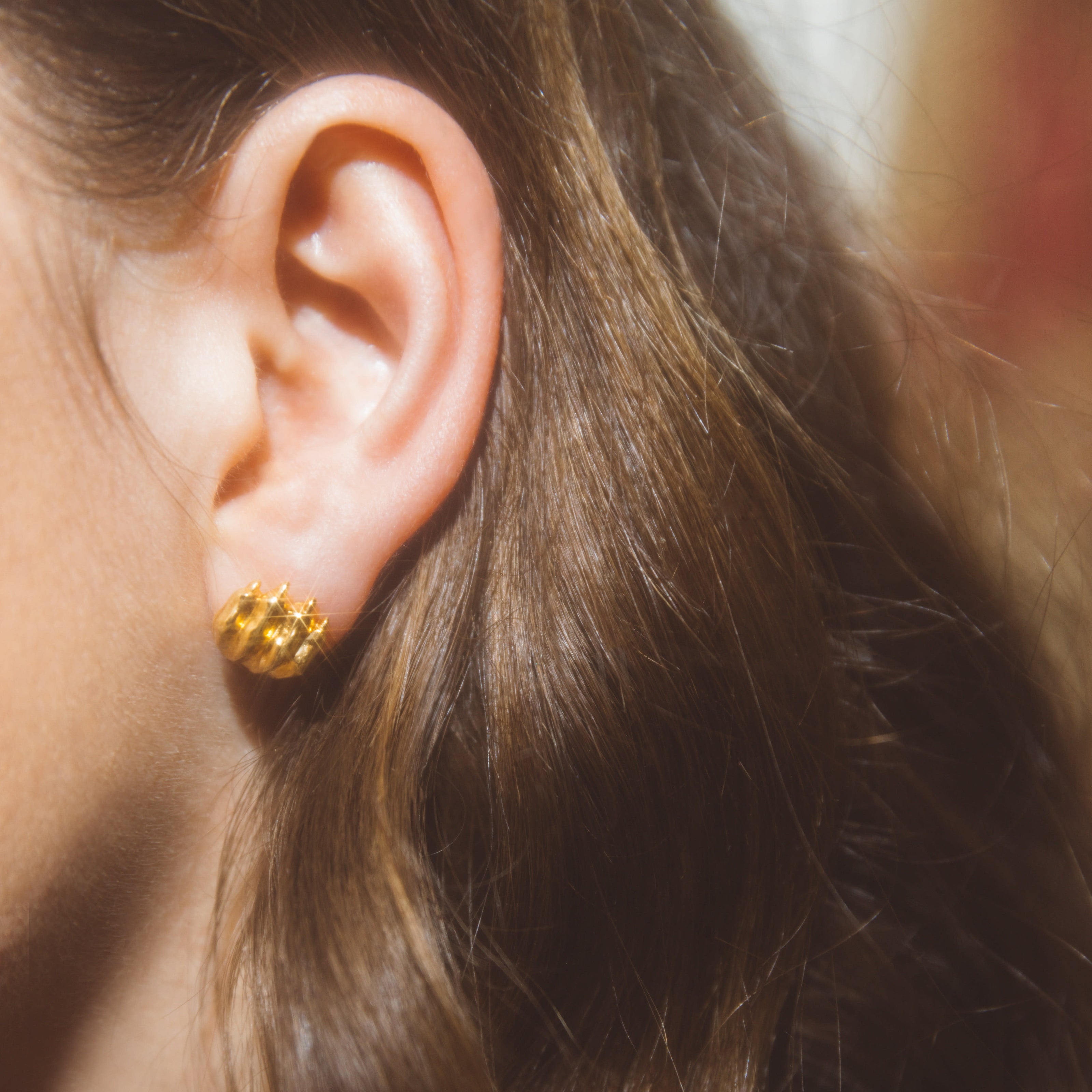 Christofle Patte de Lion Gilded Stud Earrings