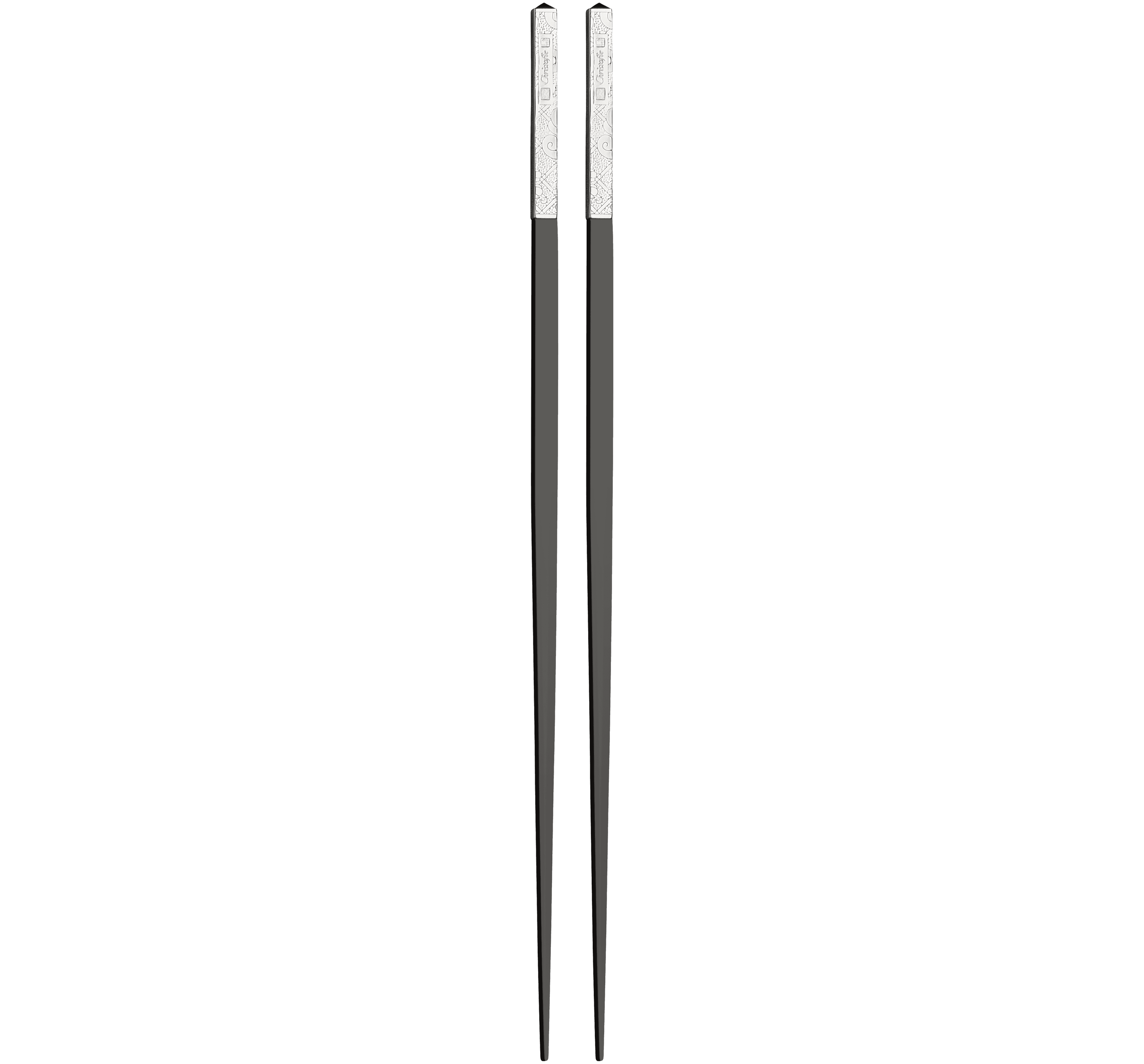 Christofle Jardin d'Eden Silver Plated Black Japanese Chopsticks