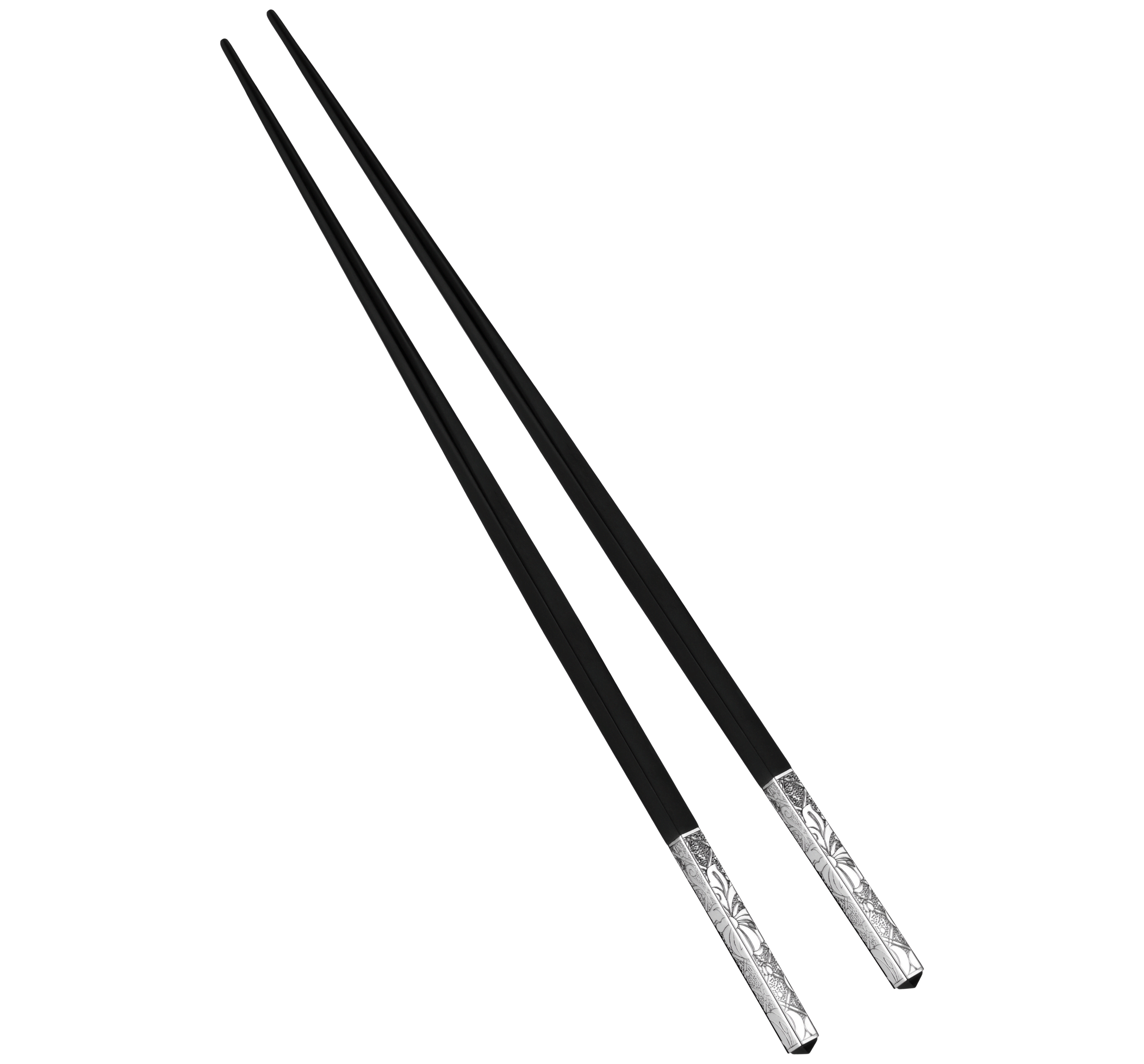 Christofle Jardin d'Eden Silver Plated Black Japanese Chopsticks