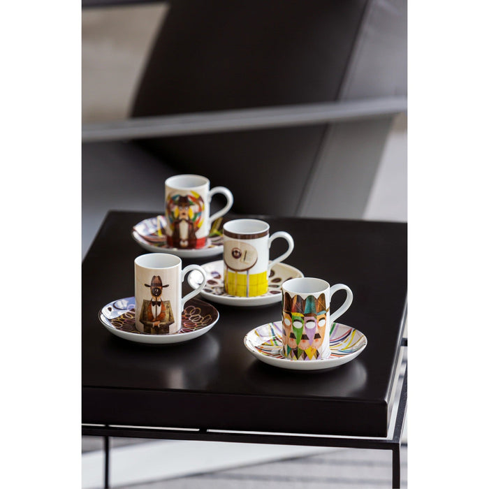 Vista Alegre Pessoa Expresso Cups and Saucer - Set of 4