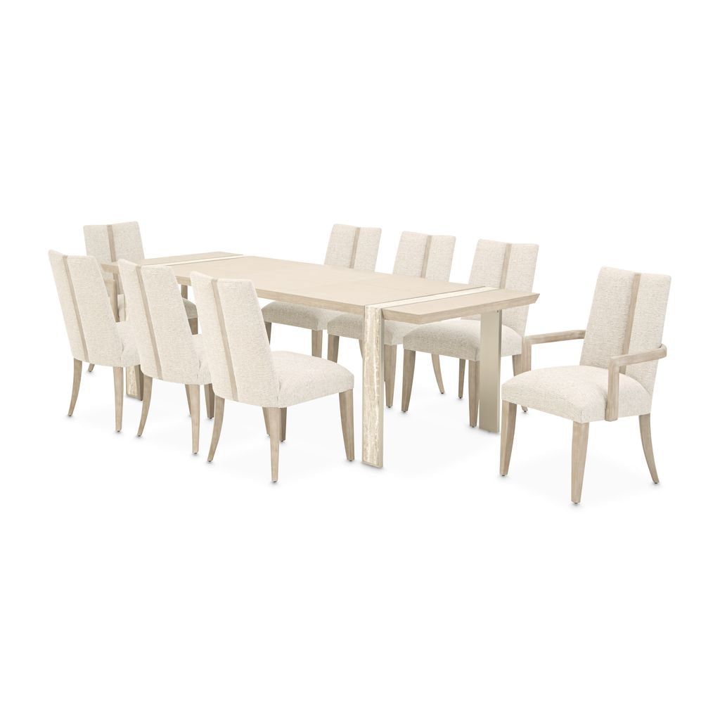 Michael Amini Lotus Bay Narrow Rectangular Dining Table - Sand