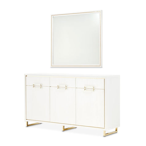 Michael Amini Palm Gate Sideboard with Mirror - Cloud White