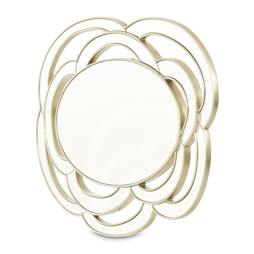 Michael Amini Camellia Field Wall Mirror - Antique Gold