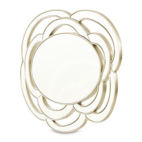 Michael Amini Camellia Field Wall Mirror - Antique Gold