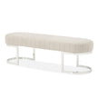 Michael Amini Orchid Velvet Accent Bench - Gray/Chrome