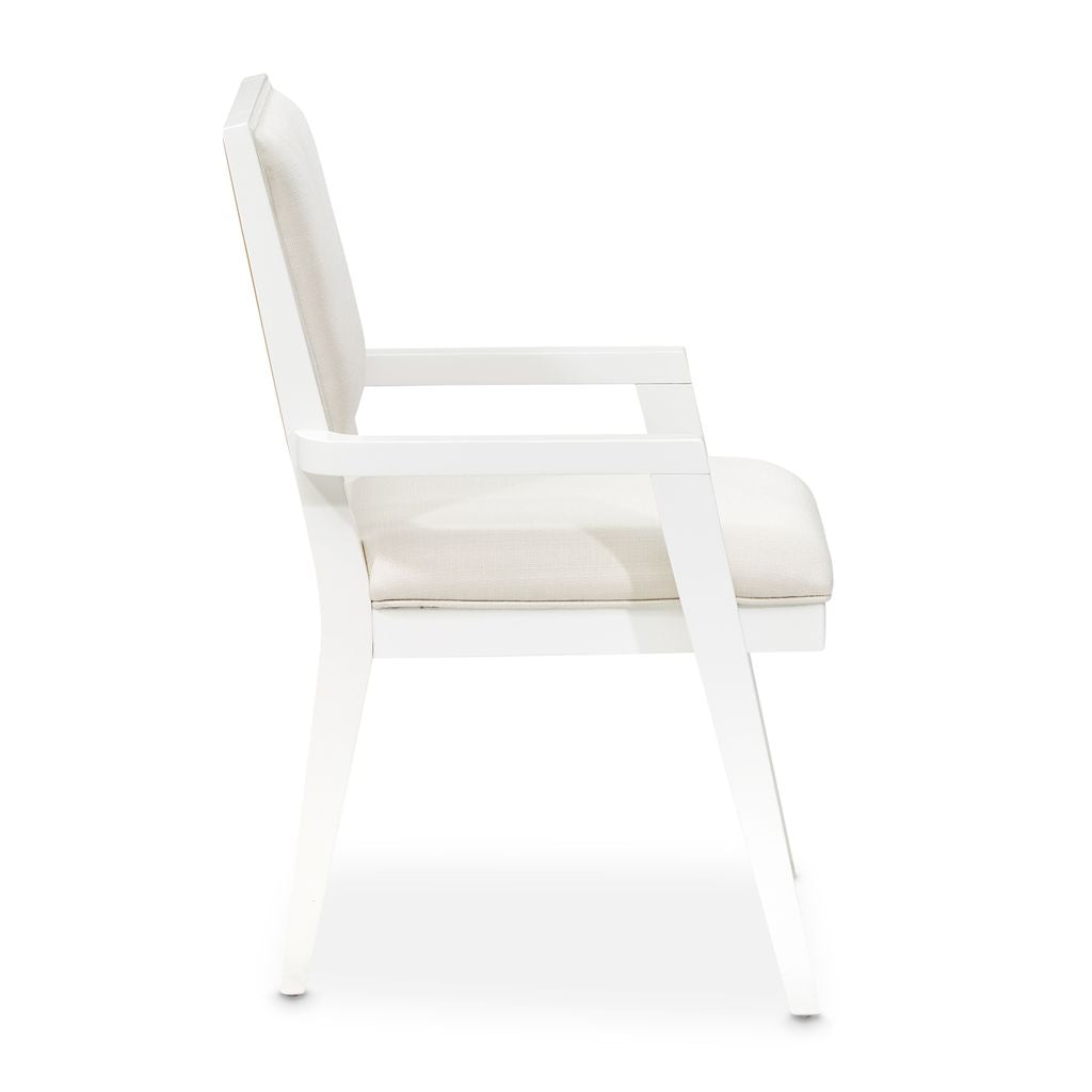 Michael Amini Palm Gate Arm Chair - Cloud White - Set of 2