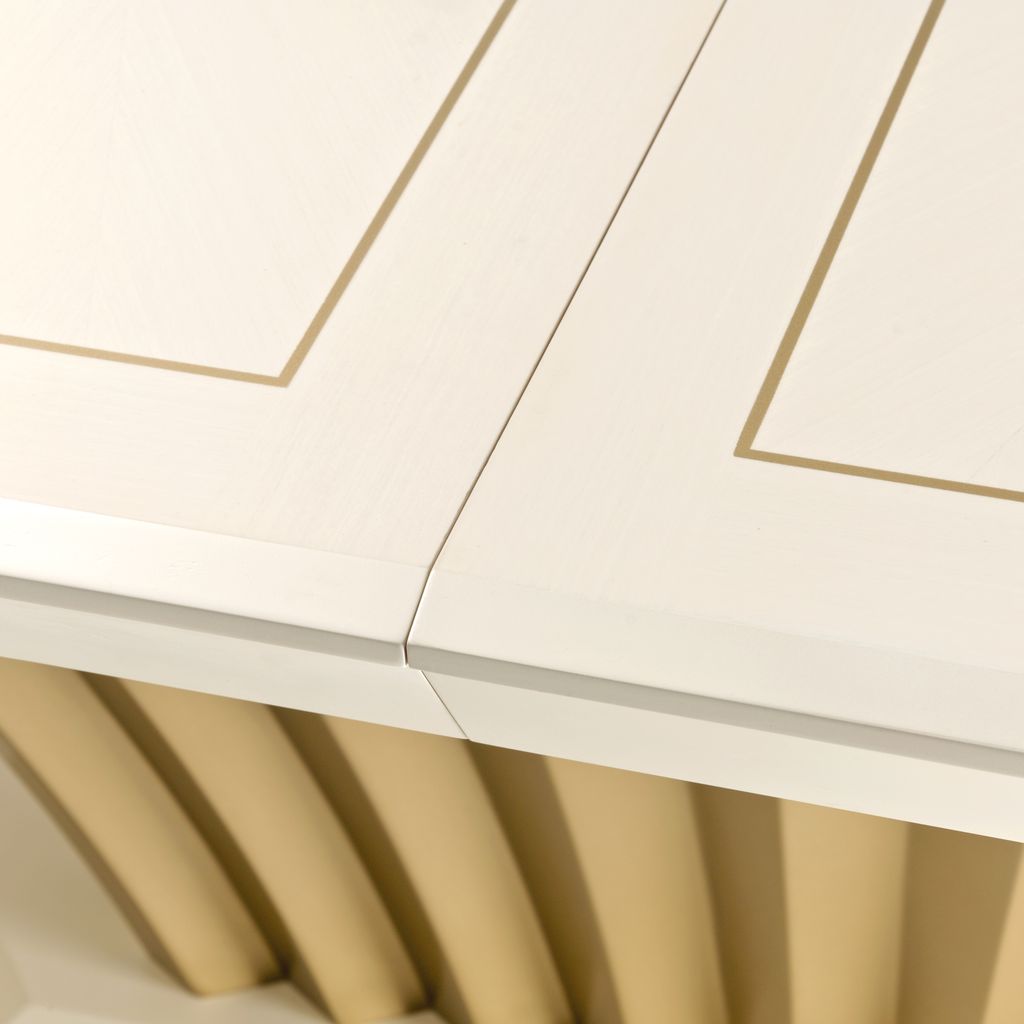 Michael Amini Fantosini Pedestal Dining Table - Creamy Pearl