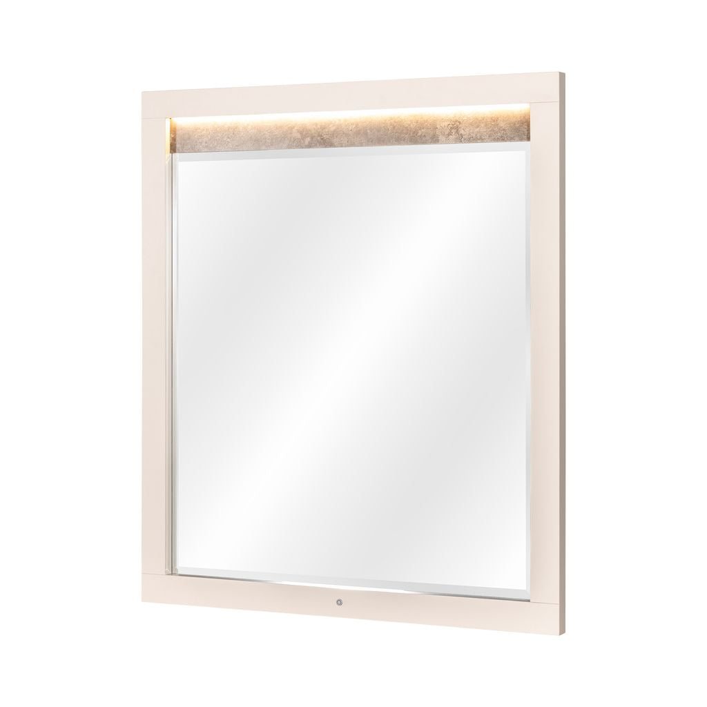 Michael Amini Pavira Dresser Mirror with LED Lights - Stone
