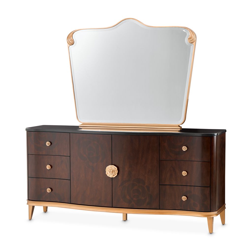 Michael Amini Camellia Field Dresser with Mirror