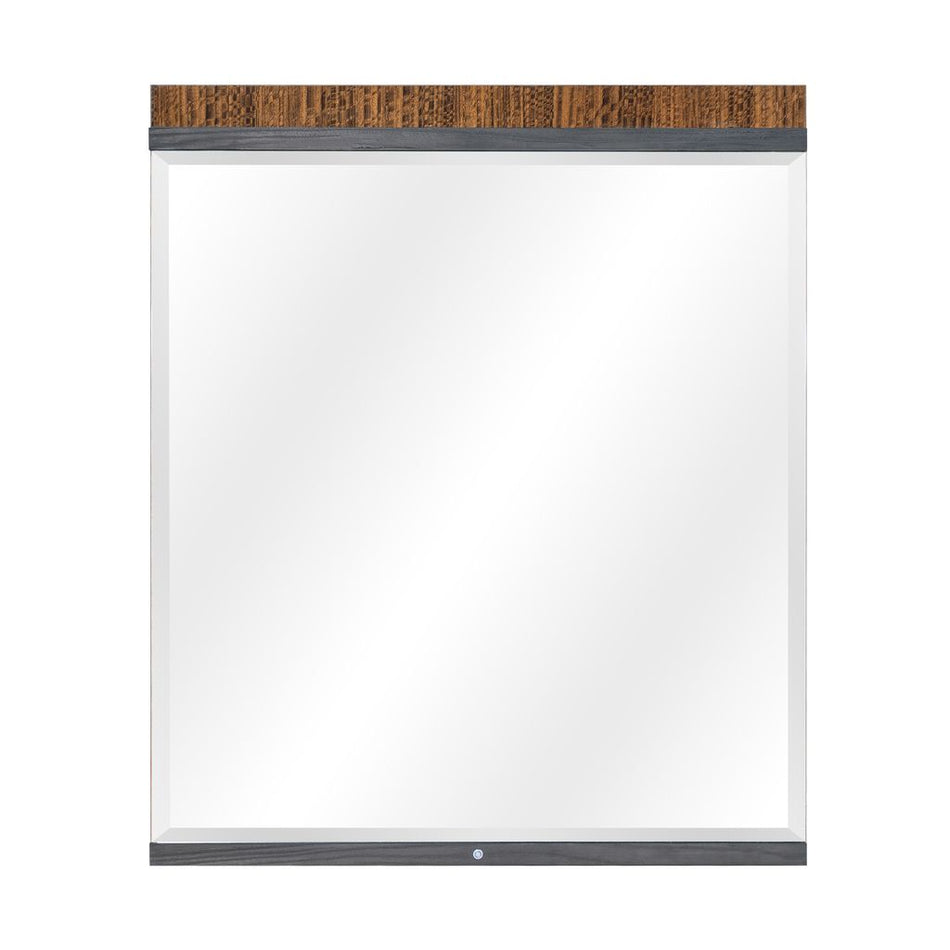 Michael Amini Kayner Dresser Mirror with LED Lights - Charcoal