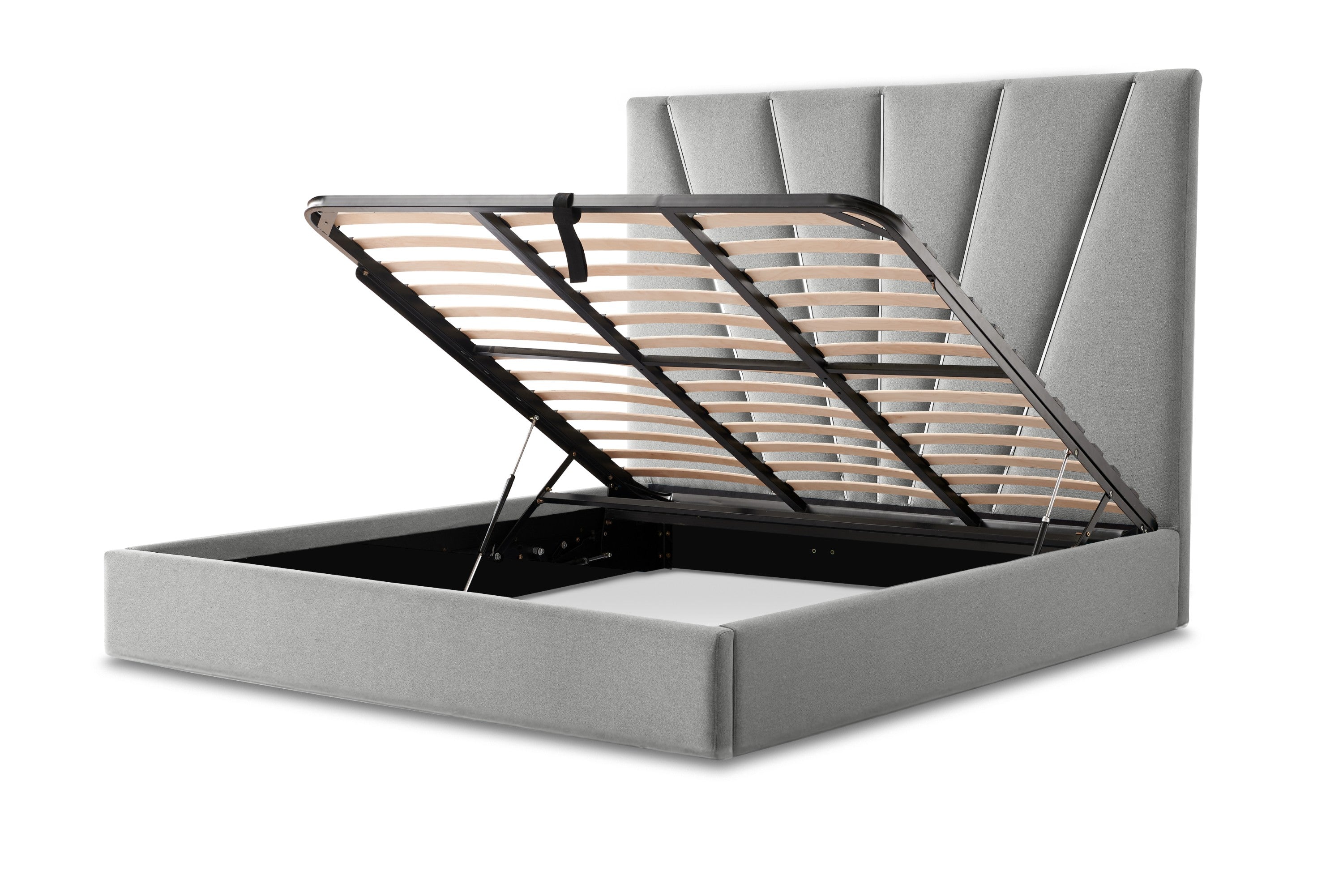Michael Amini Rose Lift Up Storage Bed - Gray