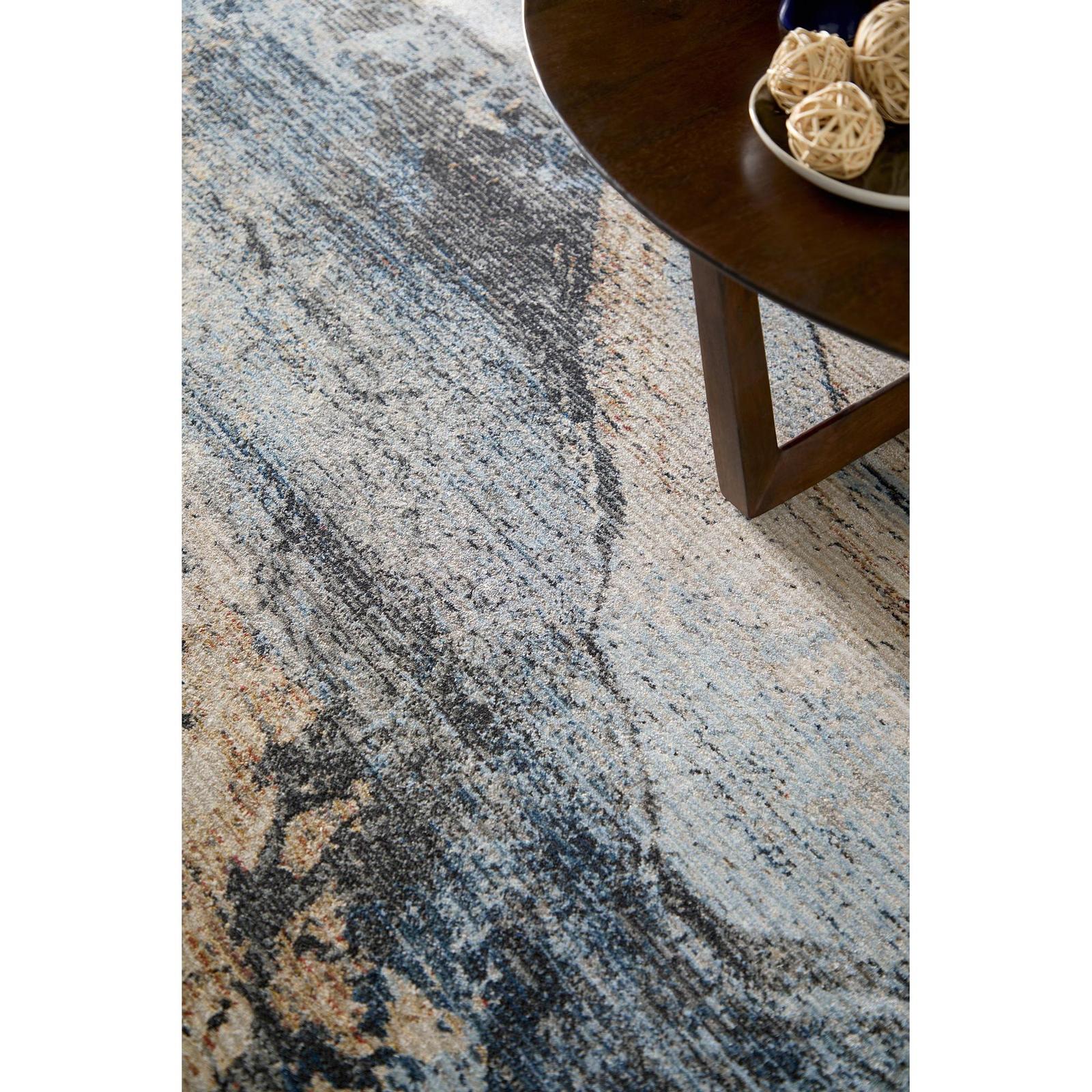 Feizy Sonora 39NWF Modern Abstract Rug in Tan/Blue/Gray