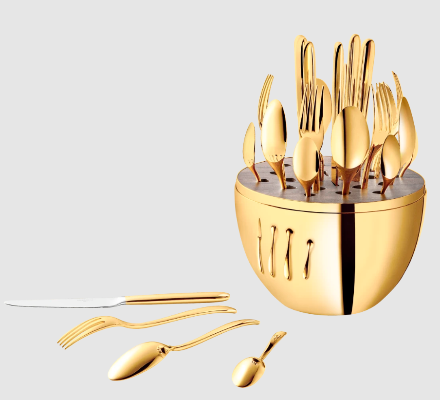 Christofle Mood Gold 24-Carat 24-Piece Gold Flatware Set