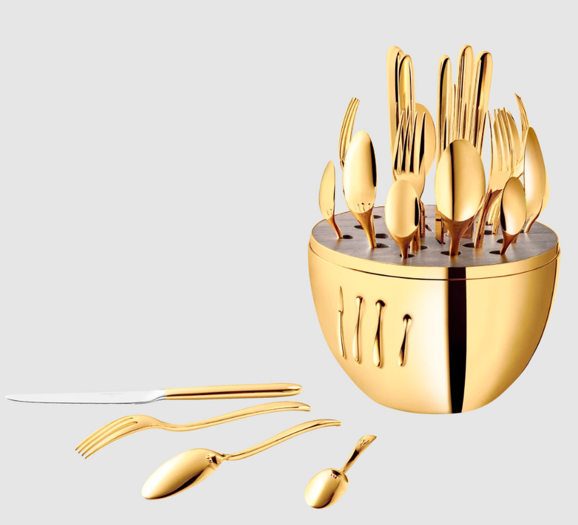 Christofle Mood Gold 24-Carat 24-Piece Gold Flatware Set