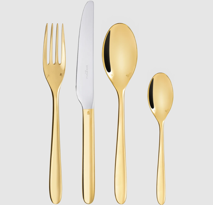 Christofle Mood Gold 24-Carat 24-Piece Gold Flatware Set
