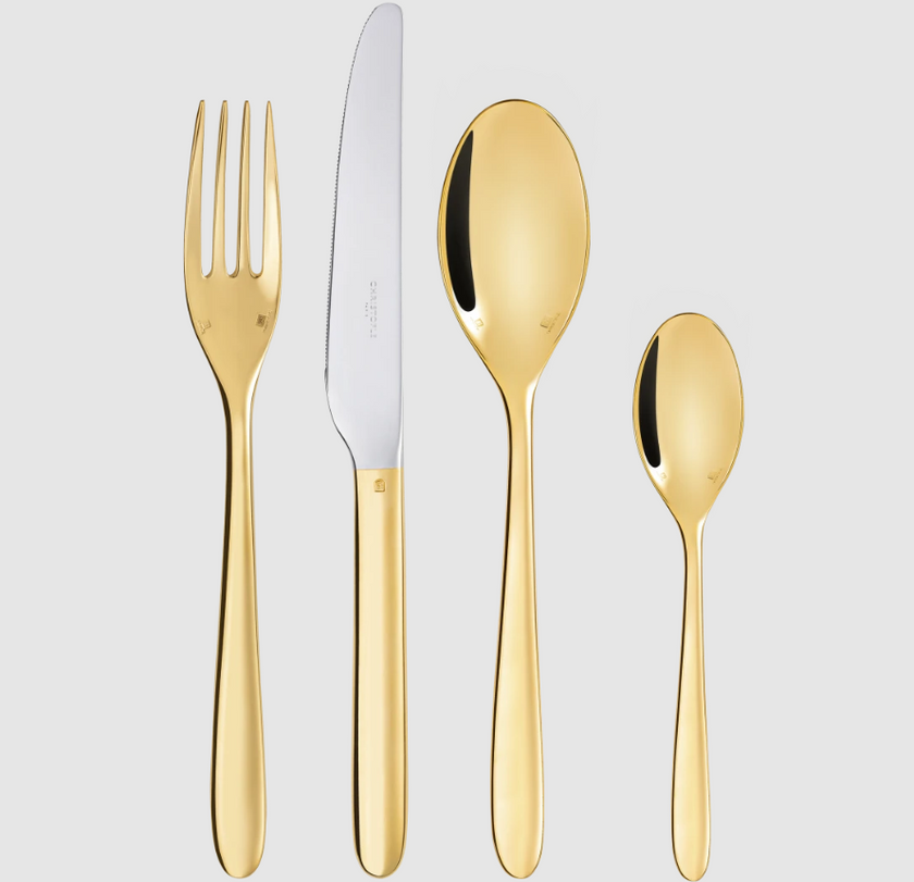 Christofle Mood Gold 24-Carat 24-Piece Gold Flatware Set