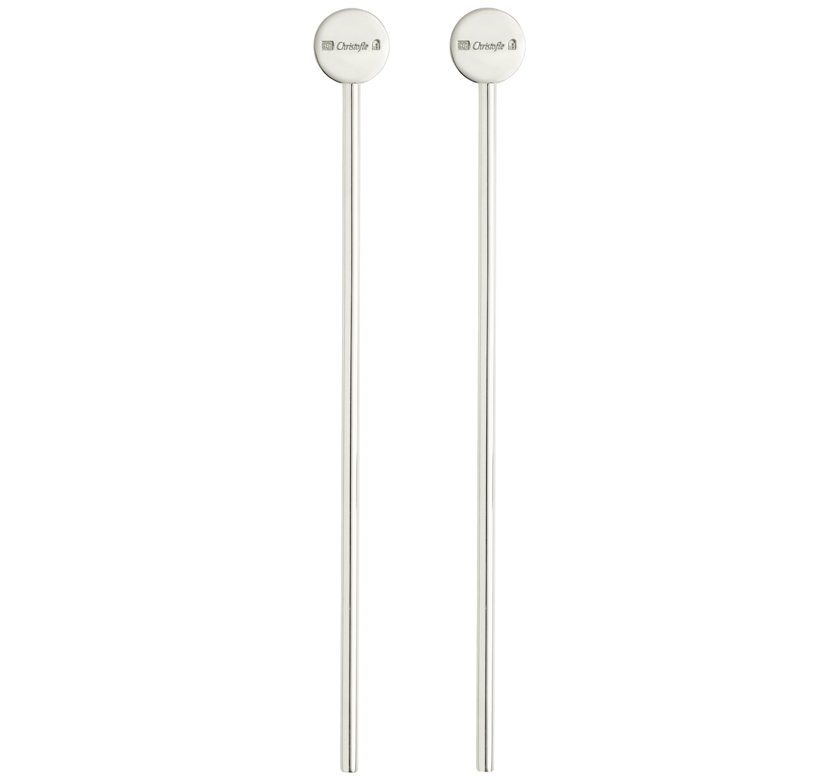 Christofle Uni Silver Plated Cocktail Stirrers - Set of 2