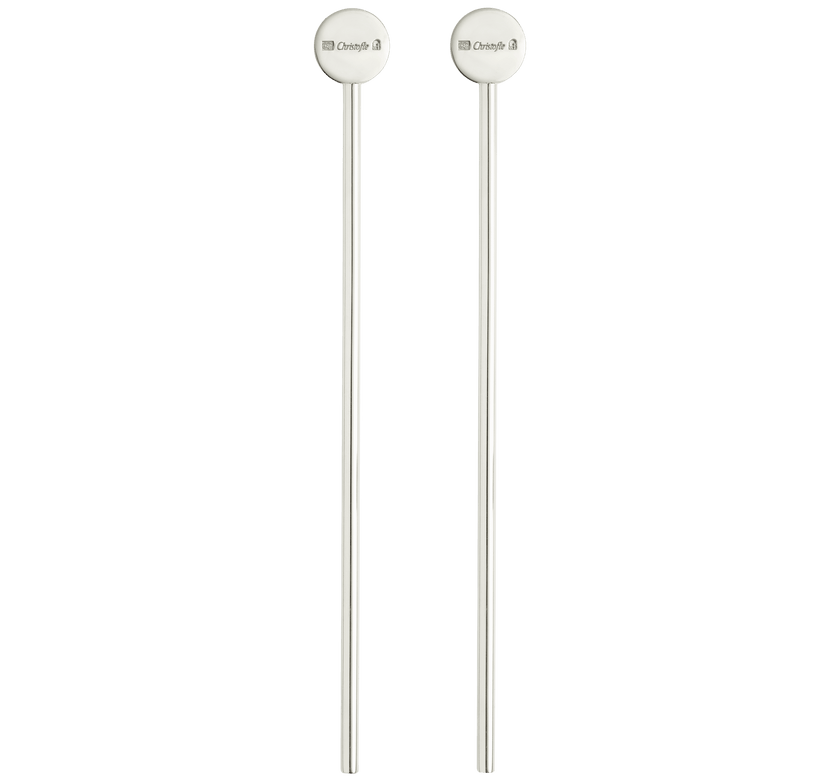 Christofle Uni Silver Plated Cocktail Stirrers - Set of 2