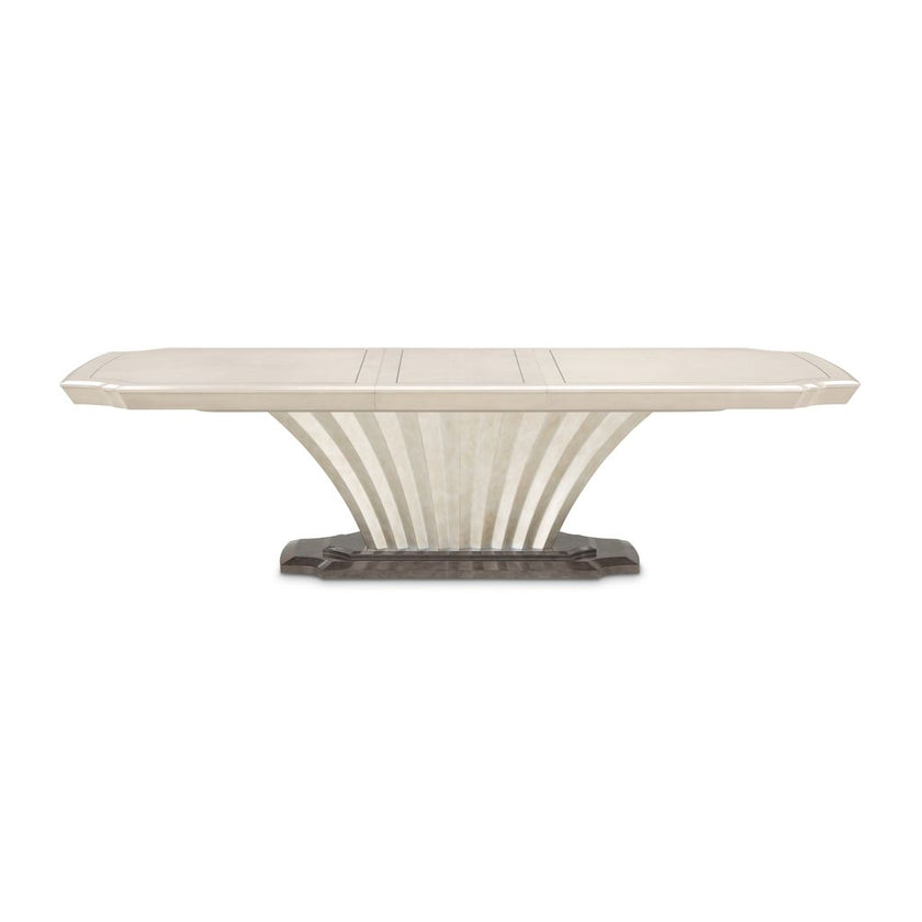 Michael Amini Fantosini Pedestal Dining Table - Silver Mist