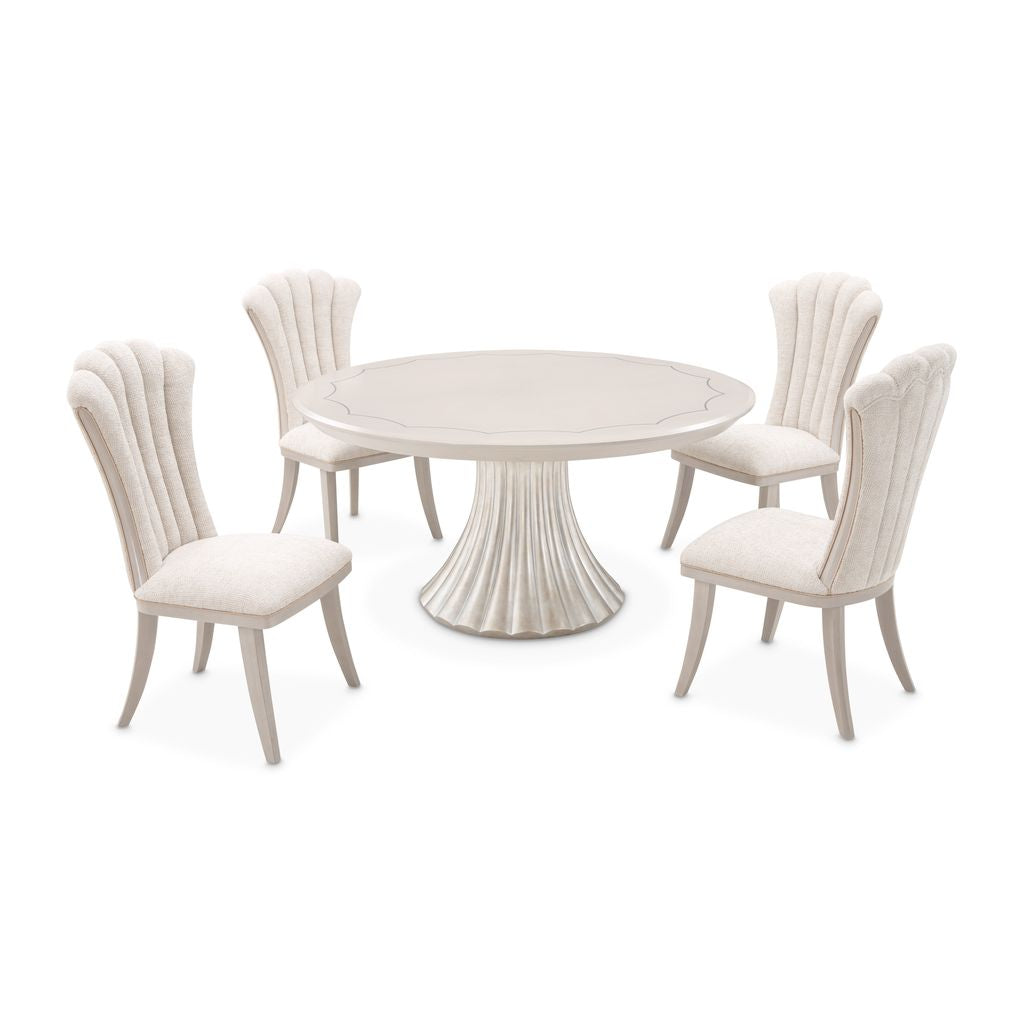 Michael Amini Fantosini Round Dining Table - Silver