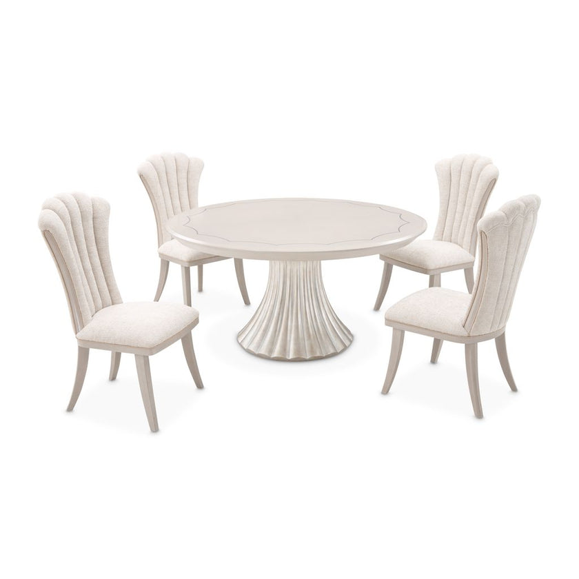 Michael Amini Fantosini Round Dining Table - Silver