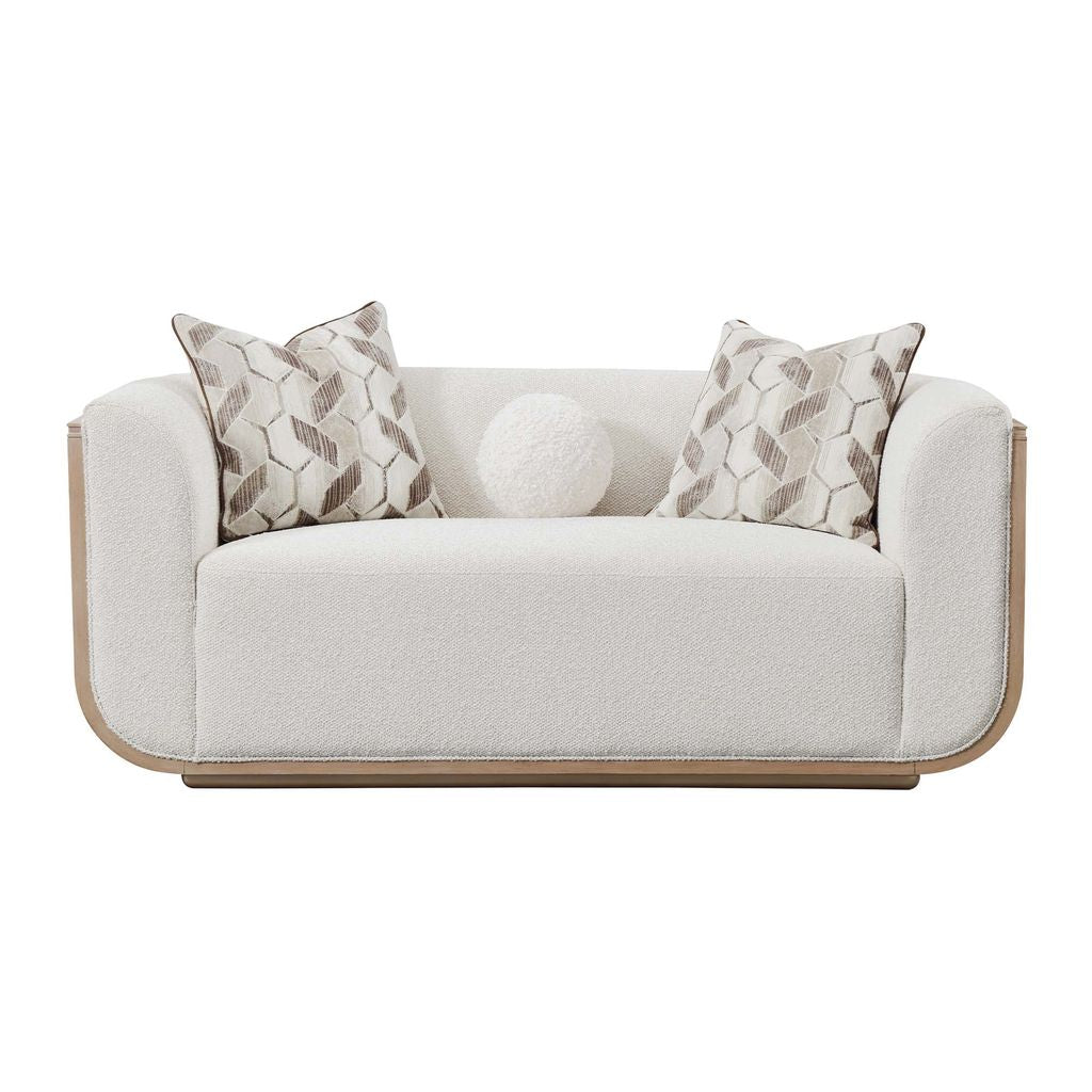 Michael Amini West Kensington Loveseat - Buff/Seal Salt Caramel