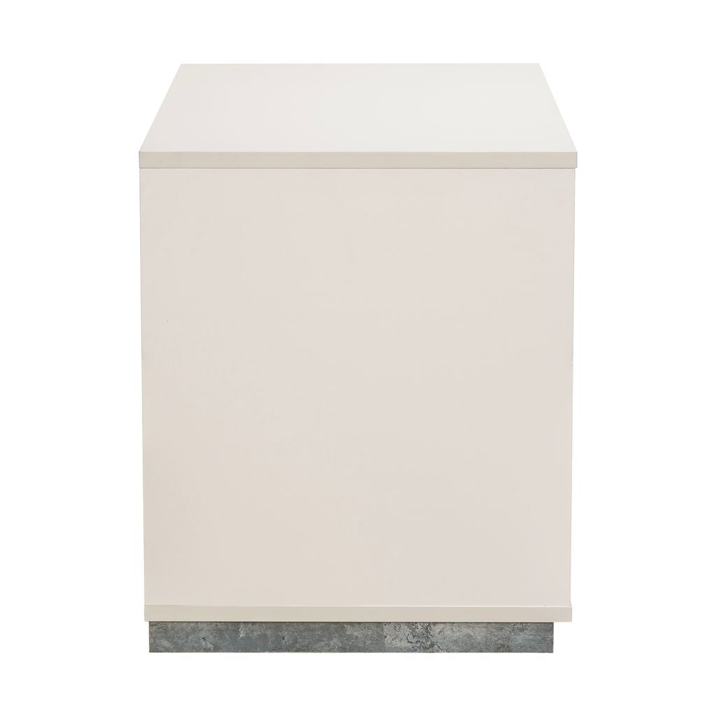 Michael Amini Pavira 1-Drawer Nightstand with LED Lights - Stone