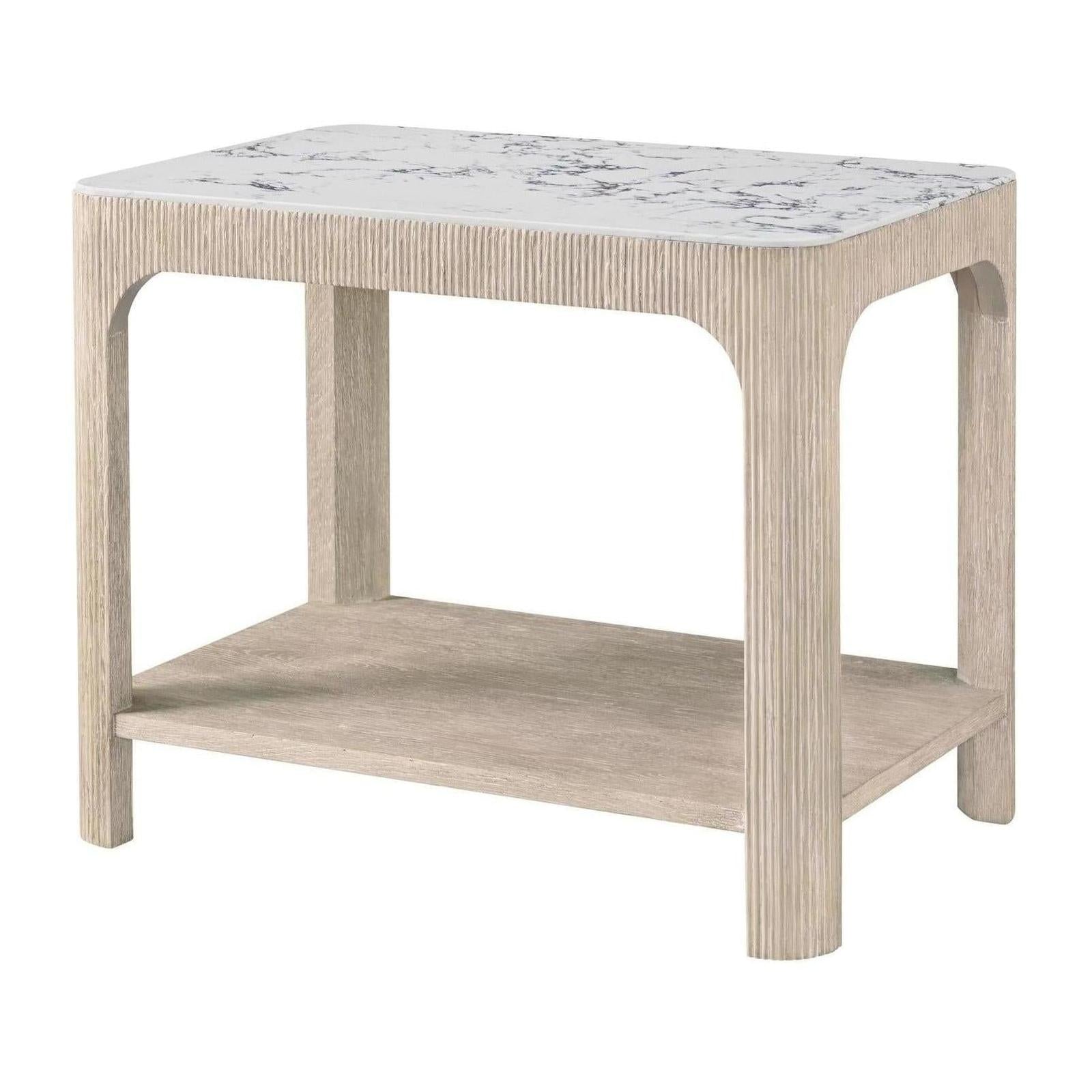 Theodore Alexander Horizon Rectangular Quartz Side Table