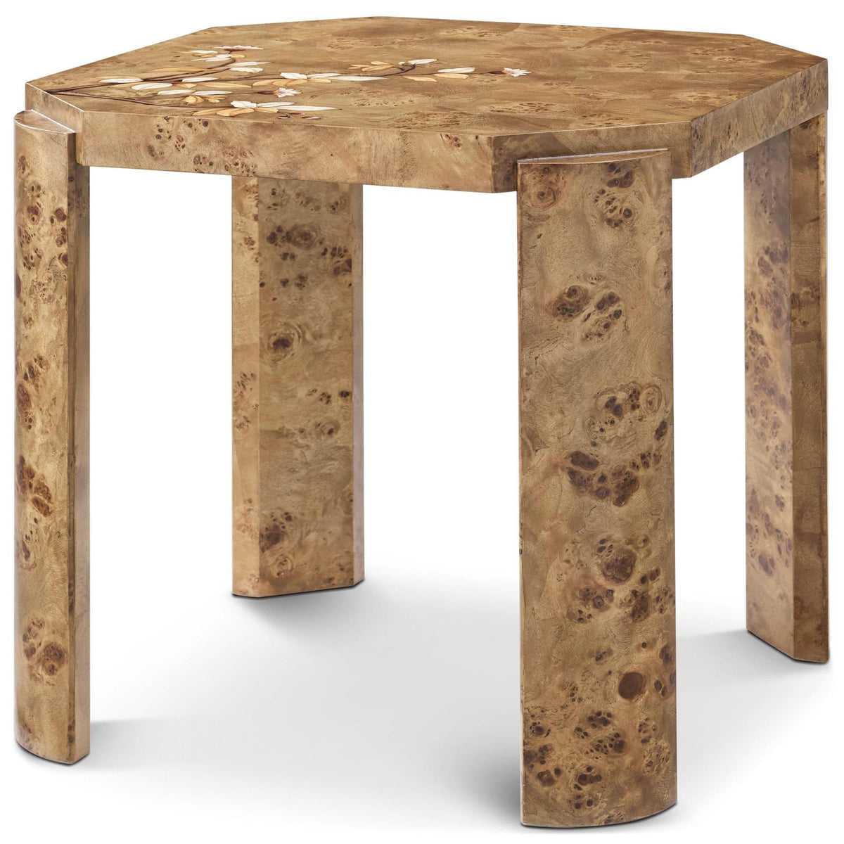 Theodore Alexander Perch Burl Parterre Side Table