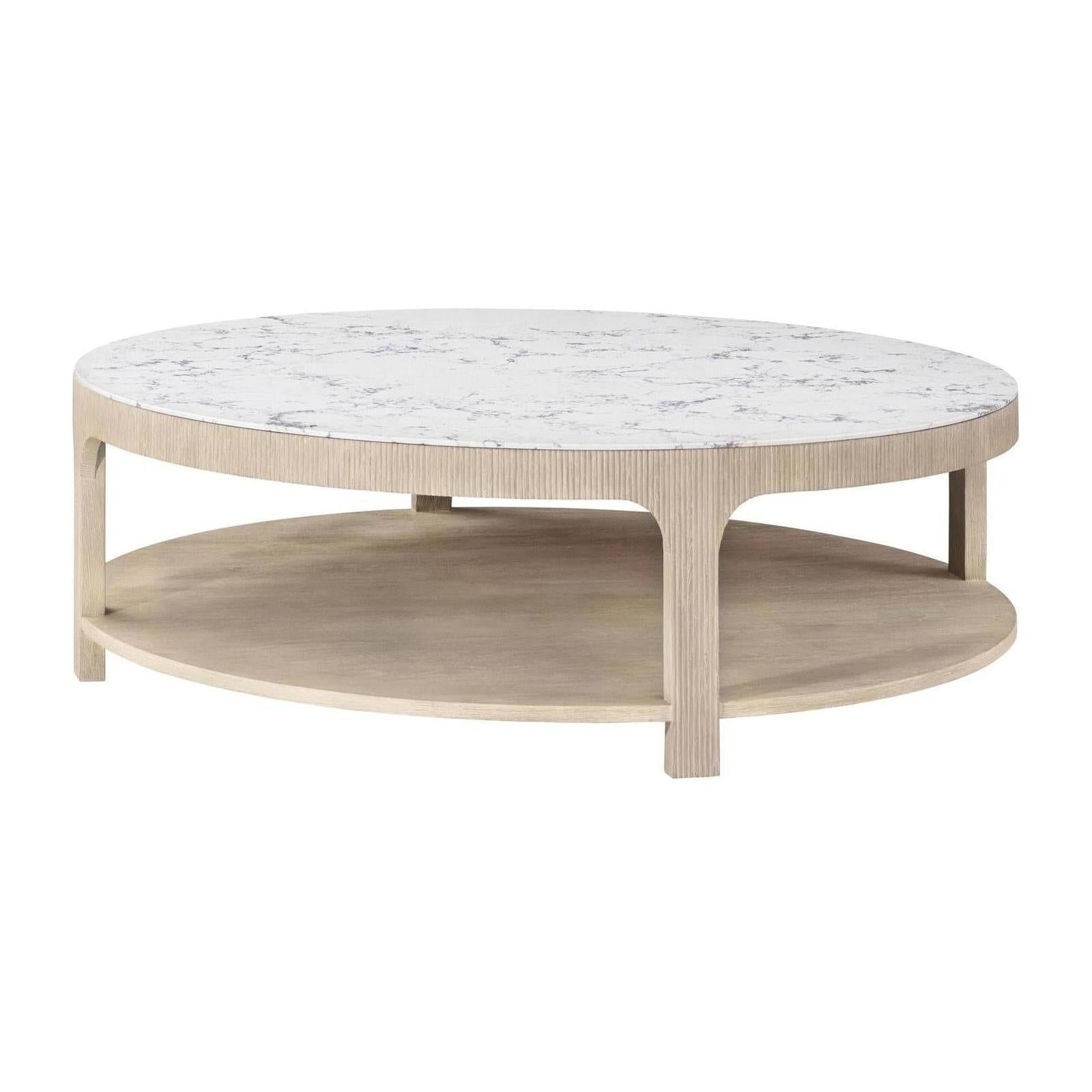 Theodore Alexander Horizon Round Quartz Cocktail Table