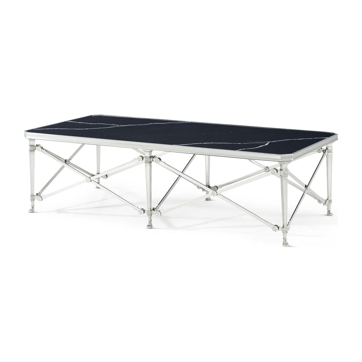 Theodore Alexander Spencer London Rectangular Nickel Cocktail Table