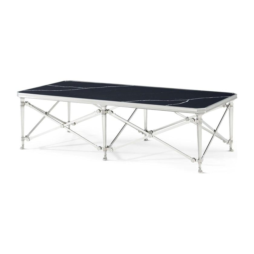 Theodore Alexander Spencer London Rectangular Nickel Cocktail Table