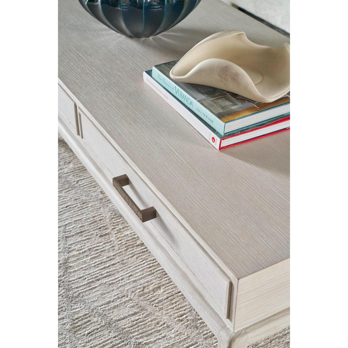 Theodore Alexander Coastal Singer Cocktail Table with Wallpaper