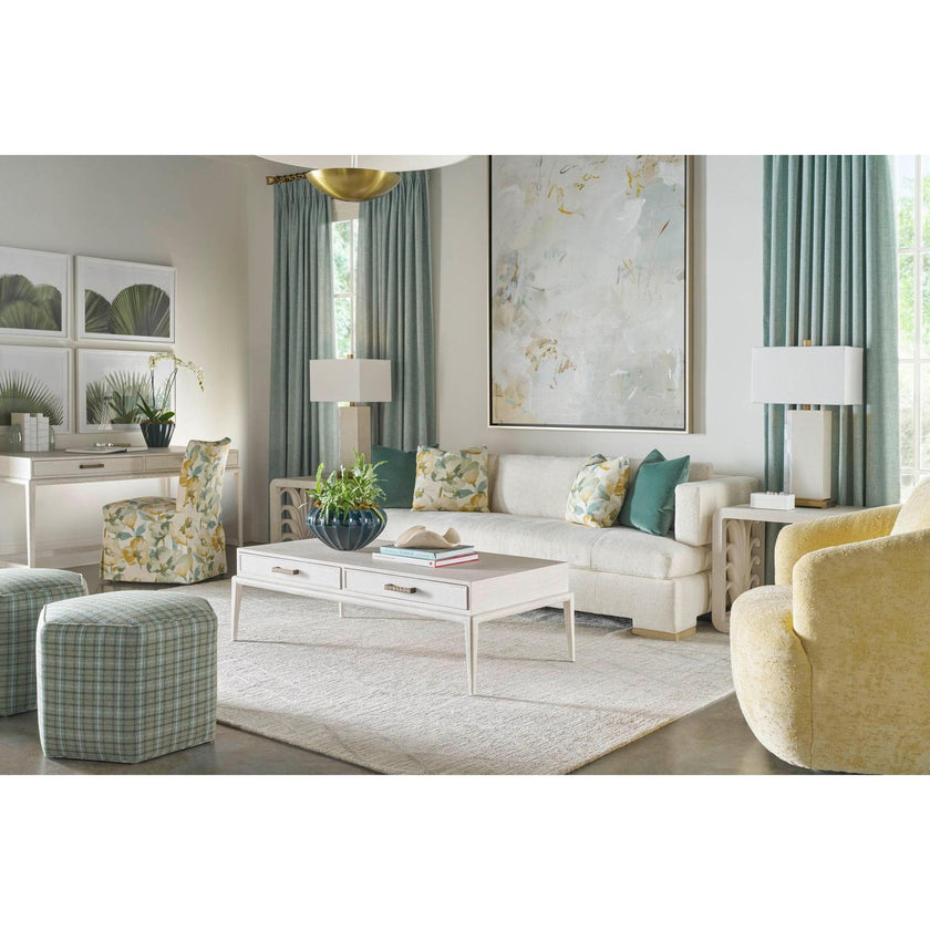 Theodore Alexander Coastal Singer Cocktail Table with Wallpaper